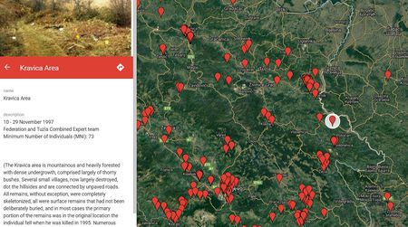 Map of Mass Grave Exhumations in Bosnia and Herzegovina Published